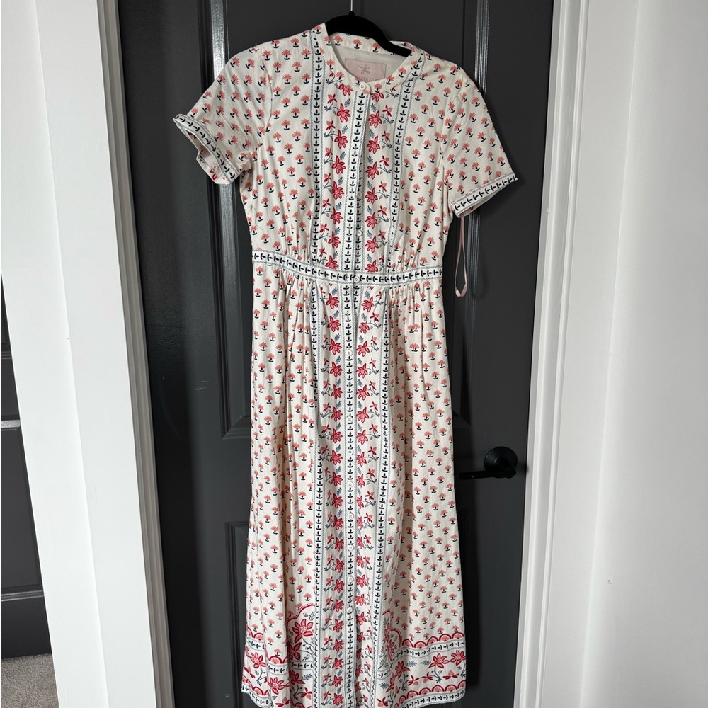 Gal Meets Glam Pink and White A-line Dress Short Sleeve